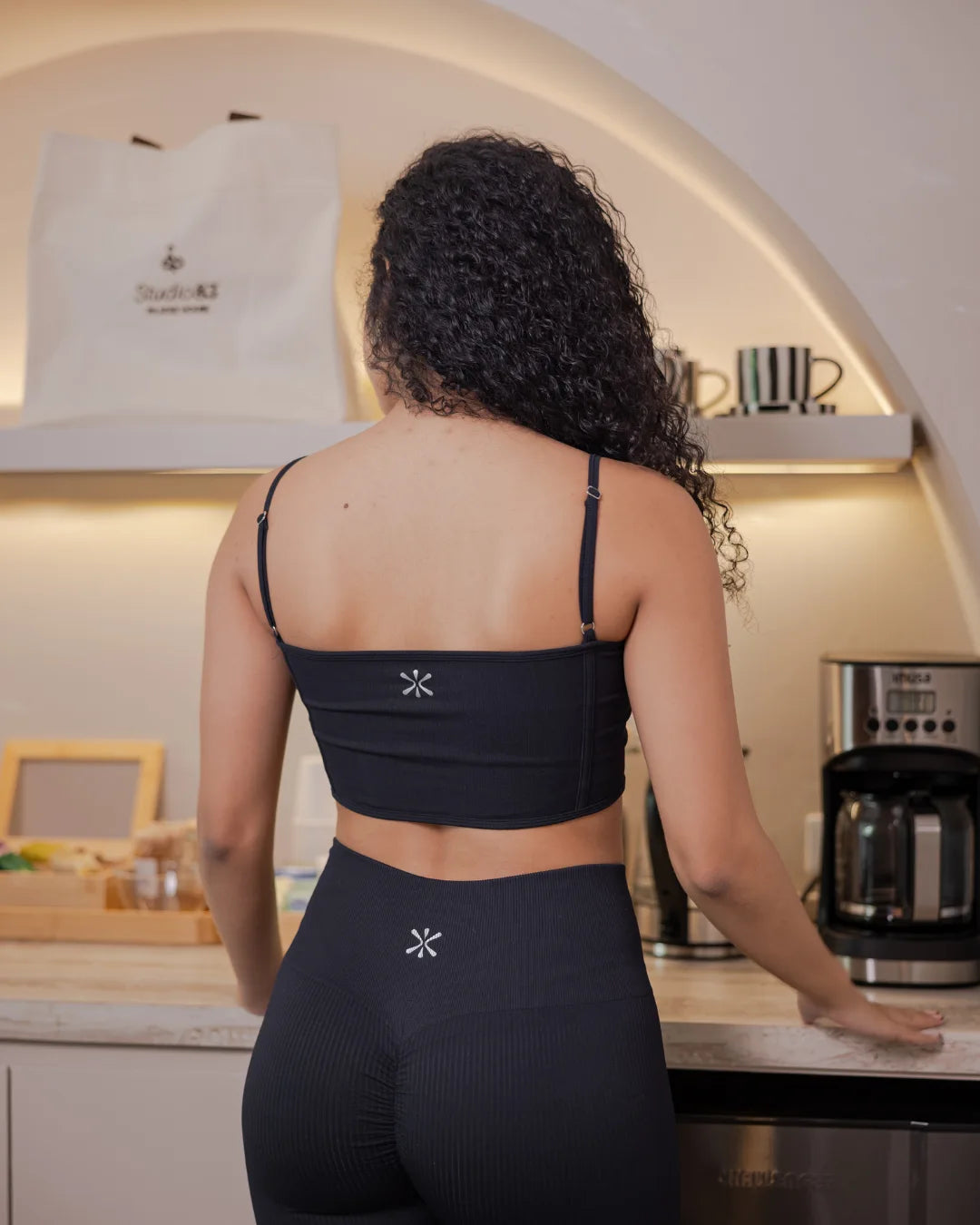 Leggins acanalado con ruching