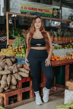 Set cereza largo con ruching